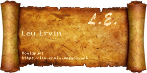 Leu Ervin névjegykártya